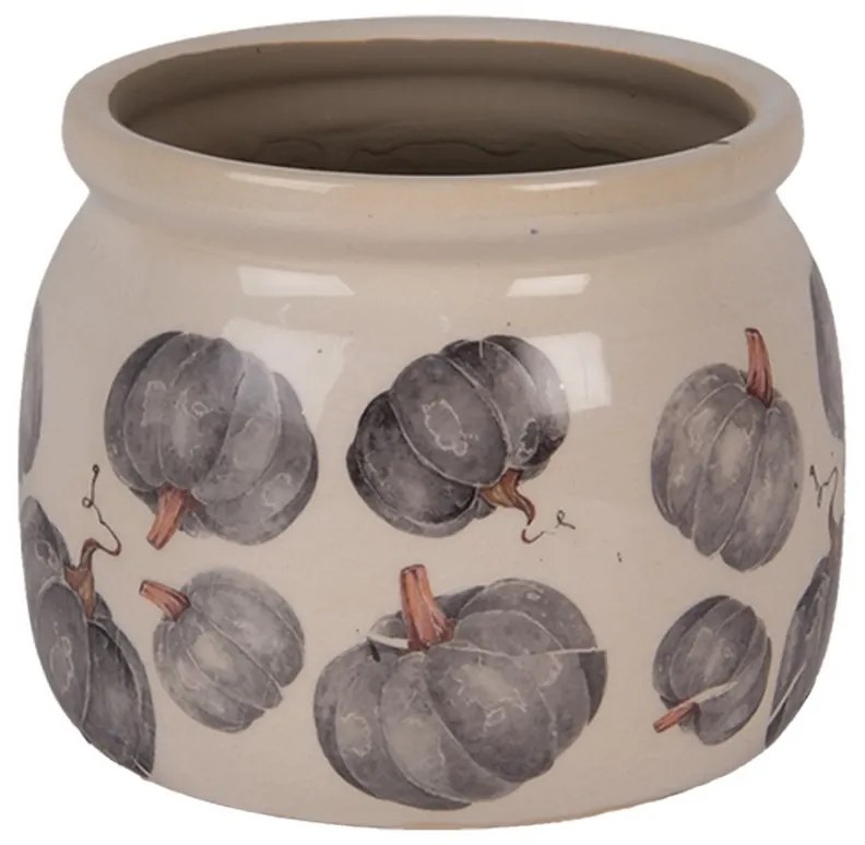 Keramický kvetináč s tekvicami Country Style Pumpkin S - Ø 12*10 cm