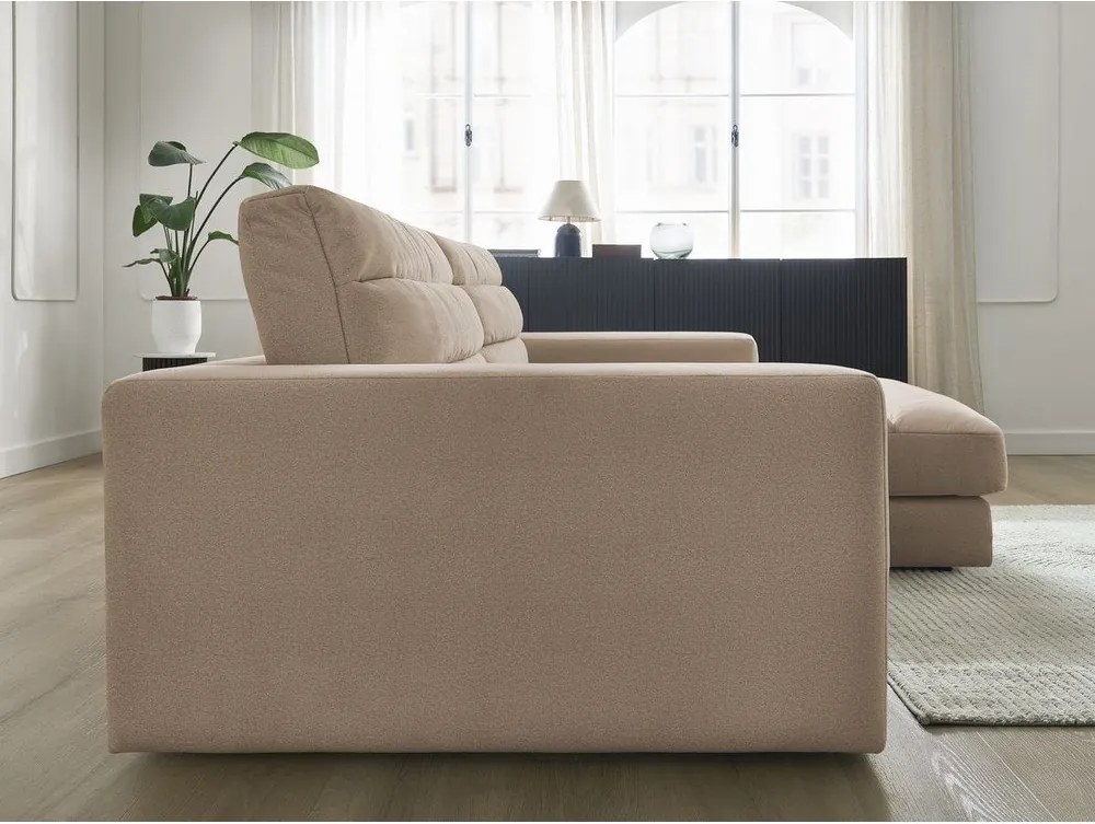 Taupe zamatová rohová pohovka (pravý roh/s leňoškou) Sierra – Bobochic Paris