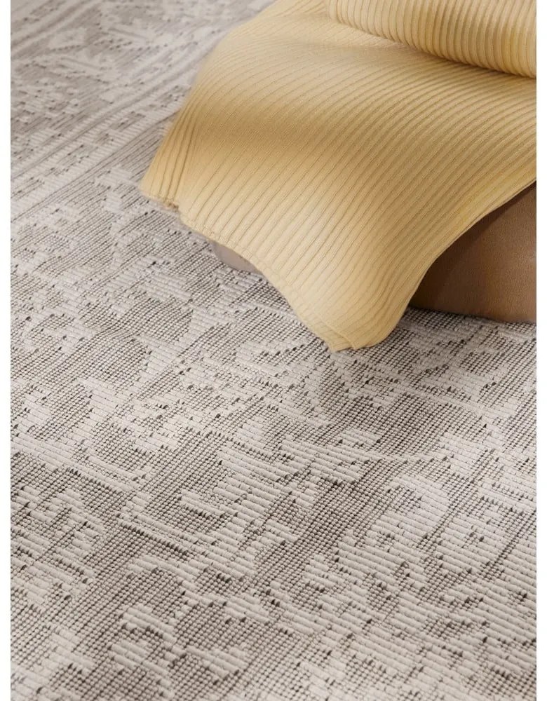 Vnútorný a vonkajší koberec v sivej a slonovinovej farbe 160x230 cm Duet Kona – NORTHRUGS
