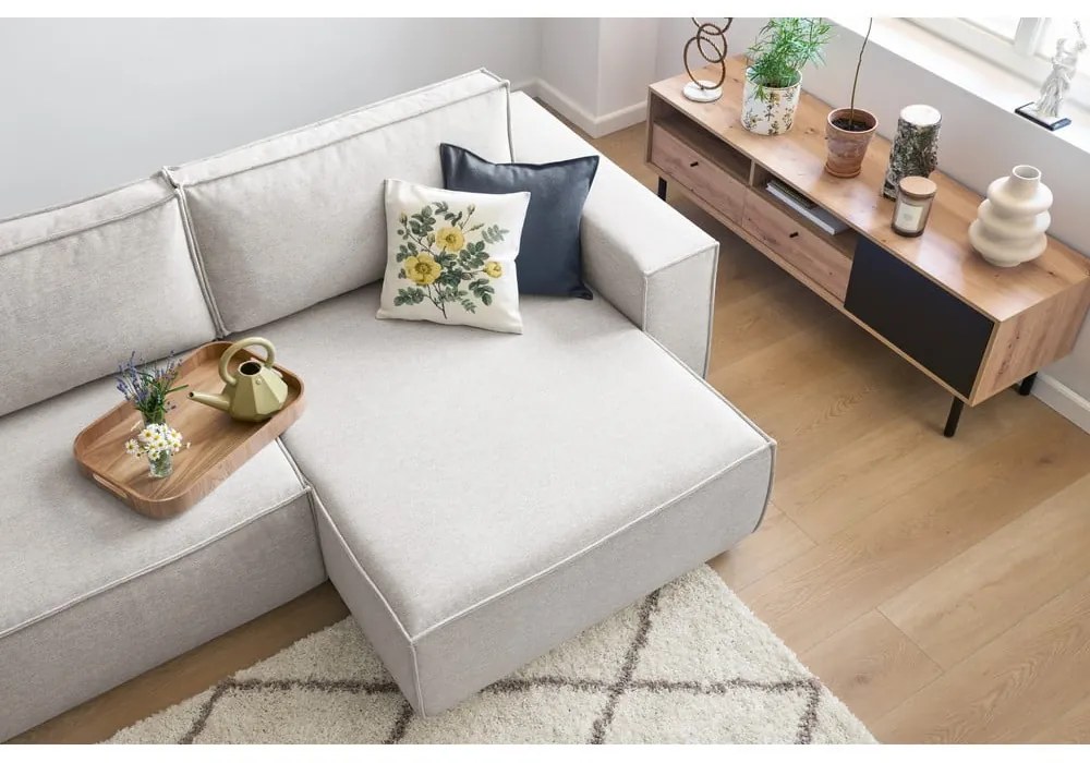 Béžová variabilná rozkladacia rohová pohovka Nihad – Bobochic Paris