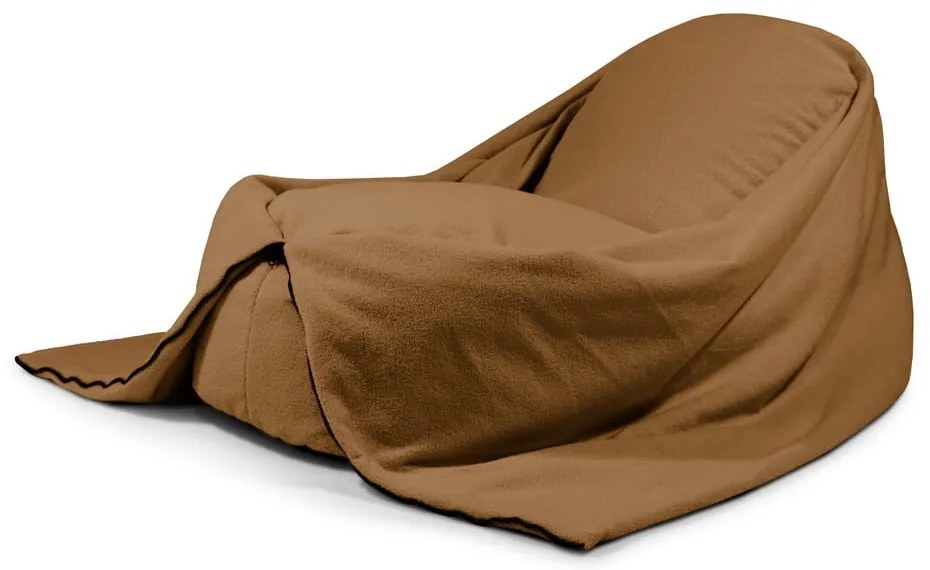 Hnedý detský sedací vak z textílie buklé Cocoon 120 – SLOWDOWN