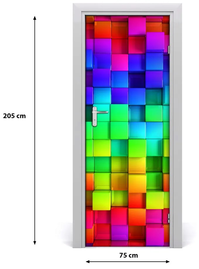 Samolepiace fototapety na dvere farebné krabičky 75x205 cm