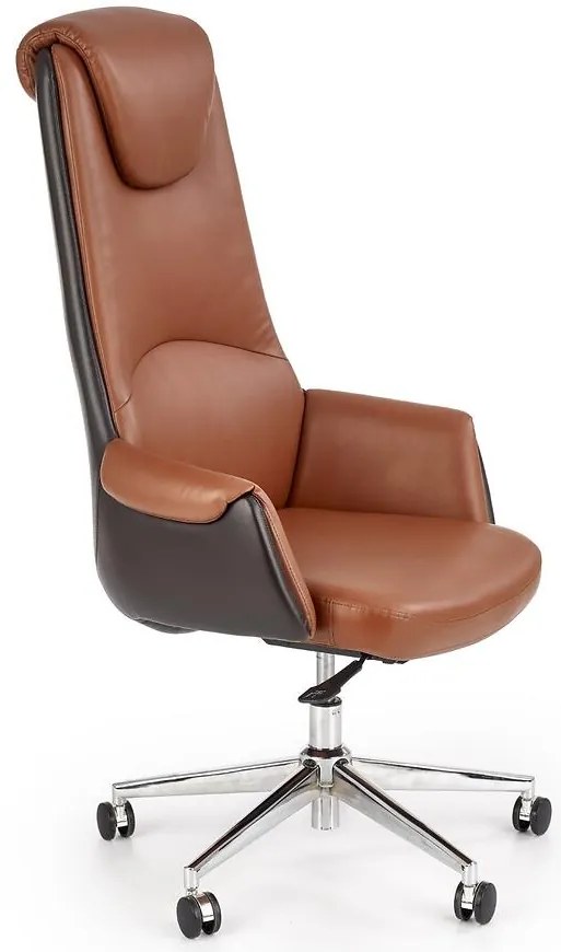 Kancelárske kreslo Calvano svetlohnedá/tmavohnedá