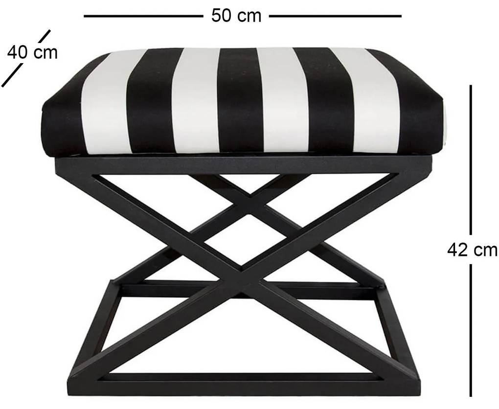 Taburet CAPRAZ Babyface čierno-biely