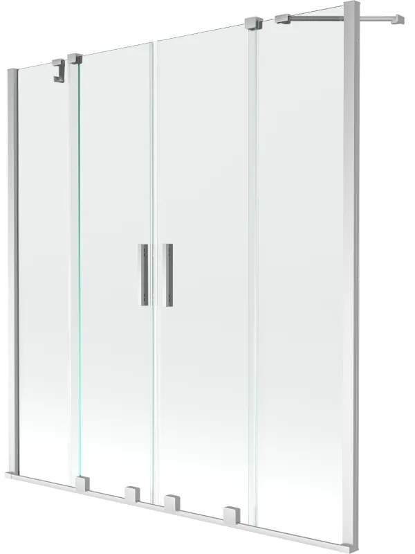 Mexen Velar Duo, 2-krídlová posuvná vaňová zástena 150 x 150 cm, 8mm číre sklo, chrómový profil, 896-150-000-02-01