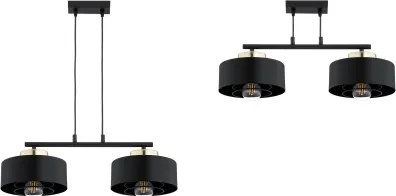 BRILAGI - Závesný luster na lanku SPRING 2xE27/60W/230V čierna/zlatá