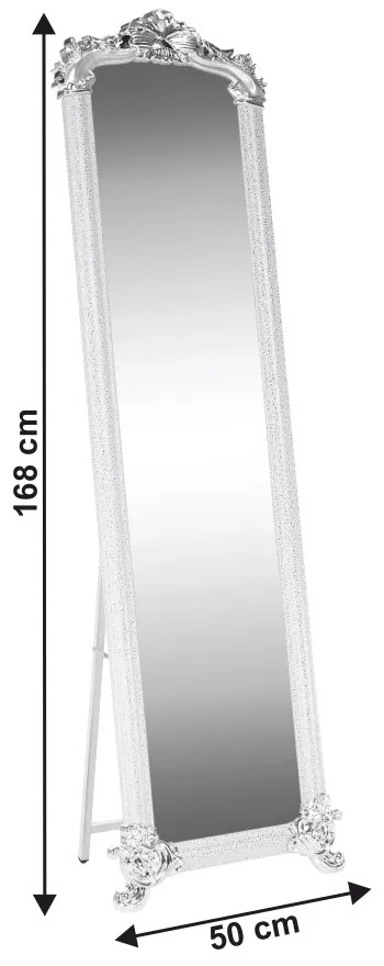 Stojace zrkadlo Odine - biela / strieborná