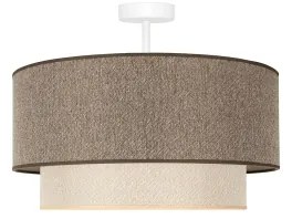 Duolla-Prisadený luster BOHO ECO RECYCLING 1xE27/15W/230V pr. 45 cm hnedá/krémová