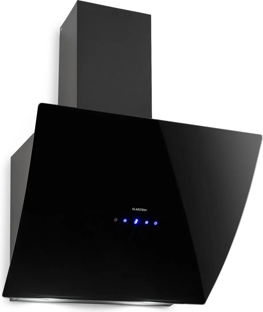 Klarstein Annabelle 60, digestor, 60 cm, nástenný, 595 m³/h, dotykový panel, sklo, čierny