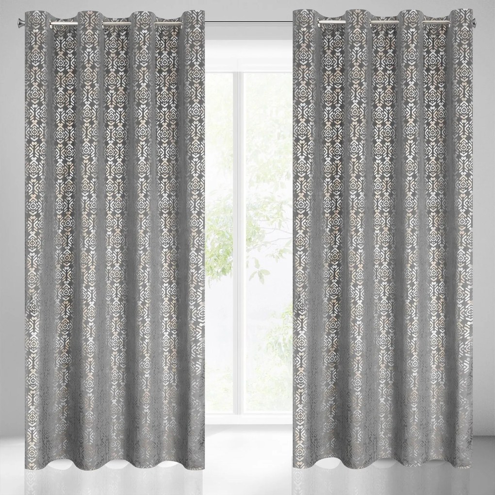 ZATEMŇOVACÍ ZÁVES NA KRÚŽKOCH LAURA 140X250 CM SIVÁ