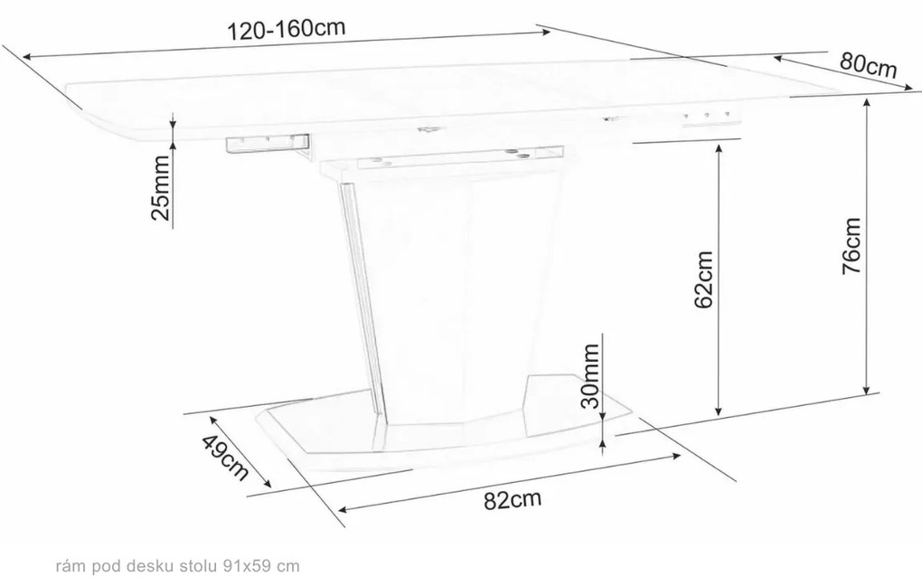 Rozkládací jídelní stůl Houston 120/160 cm dub přírodní