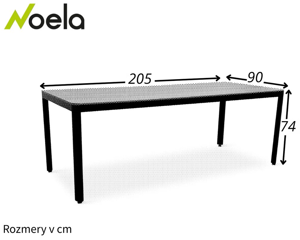 Noela Záhradný kovový stôl Milano