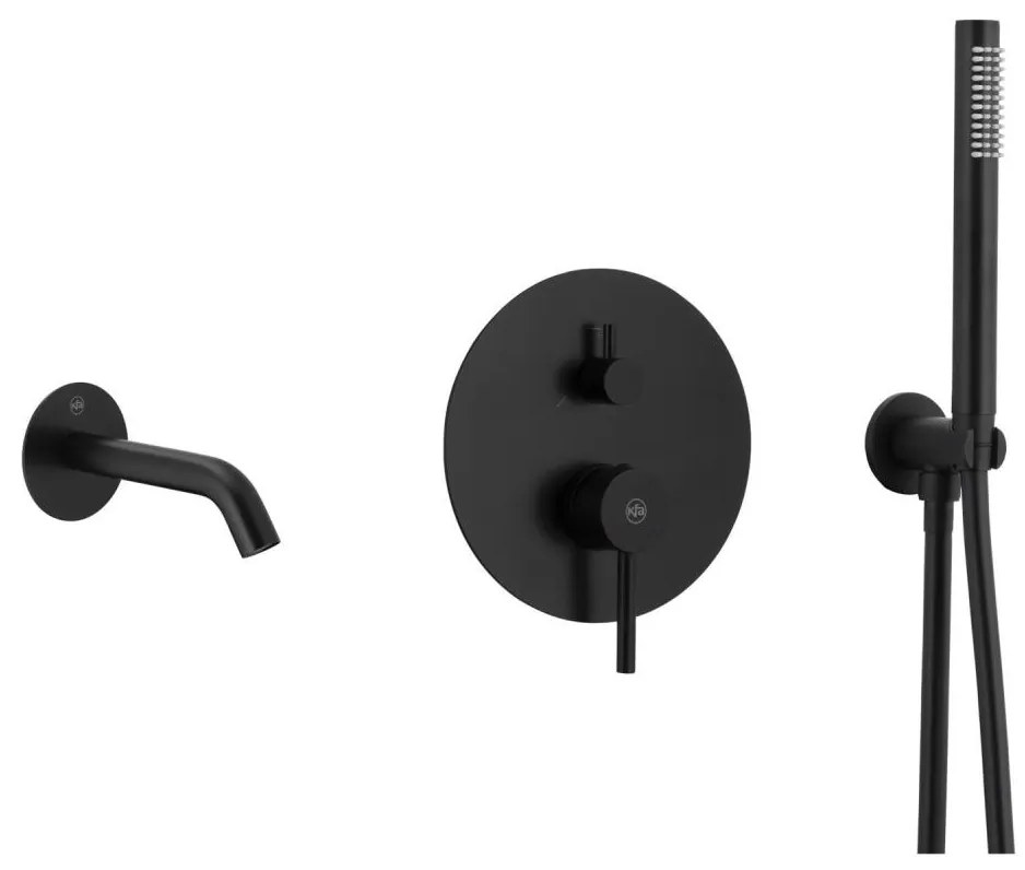 KFA Armatura 5039-401-81 - Vaňová sada s podomietkovou batériou MOZA matná čierna