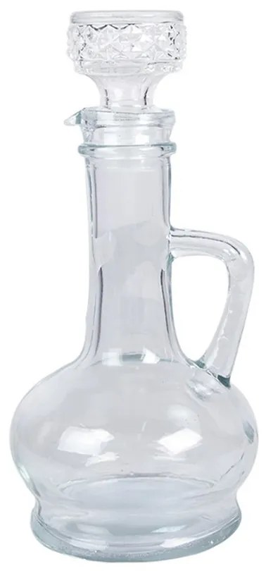 Dekoračná sklenená fľaštička karafa so zátkou - 225 ml
