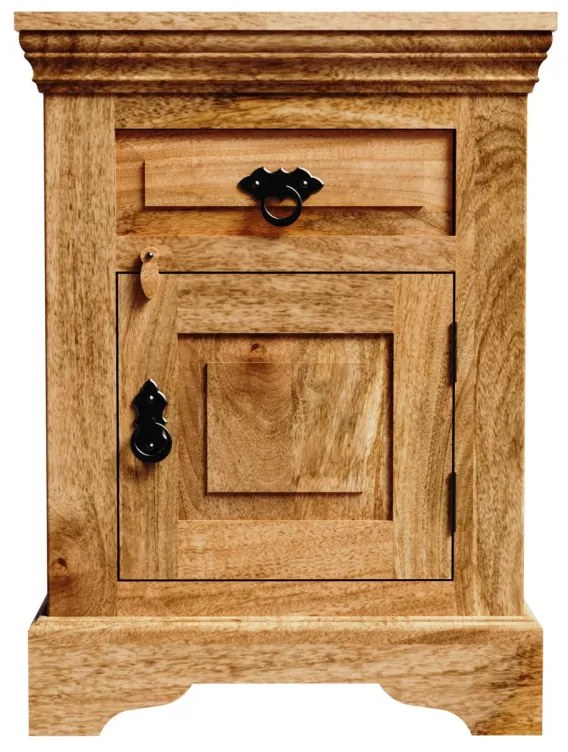 Nočný stolík Guru 45x60x40 indický masív mango Mango natural