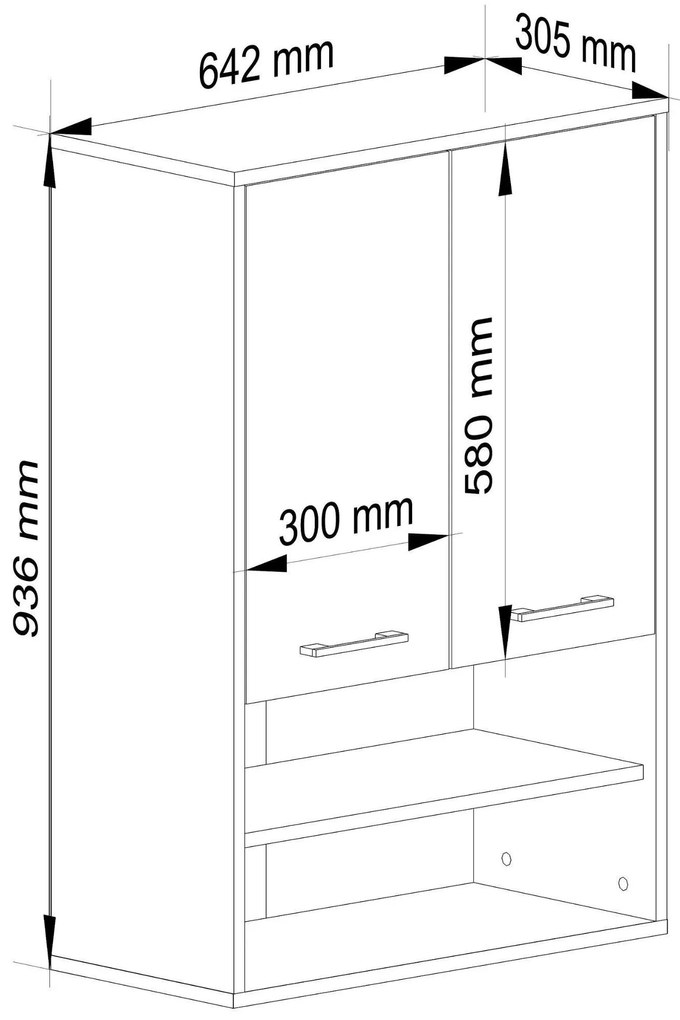 Závesná kúpelňová skrinka Farid TYP 7 (sivý grafit + dub artisan). Akcia -14%. Vlastná spoľahlivá doprava až k Vám domov. 1128825