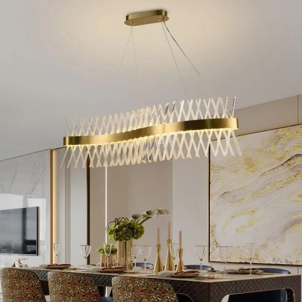 LED Stmievateľný krištáľový luster na lanku LED/95W/230V + diaľkové ovládanie