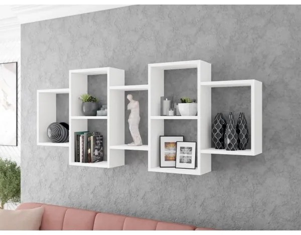 Nástenná polica TRIO 65x161 cm biela