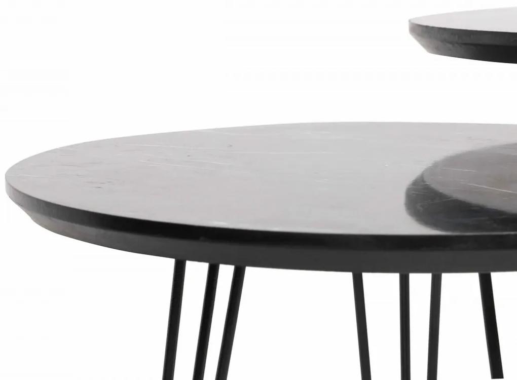 Sada konferenčných stolíkov Sehpa 3 kusy 38 cm čierna
