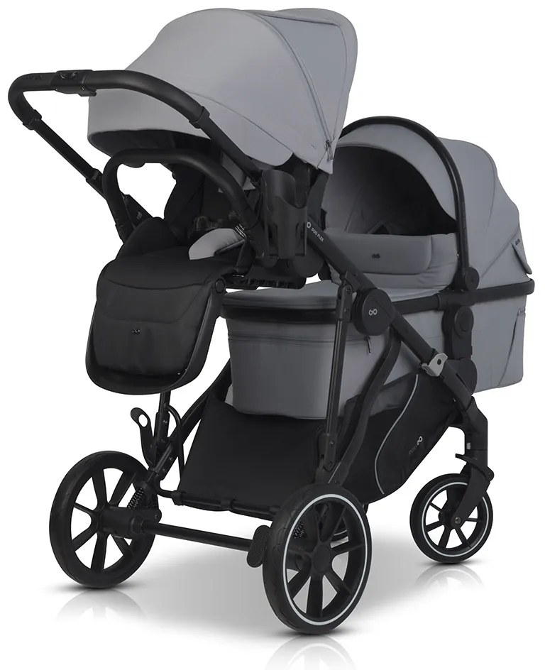 Súrodenecký kočík EasyGo Duoflex Cloudy Gray