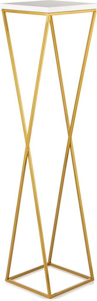 STOJAN NA KVETINÁČ LOFT6 100X24X24 CM ZLATÁ/BIELA
