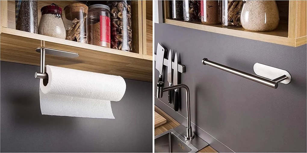 Držiak kuchynských utierok PARGO - strieborný