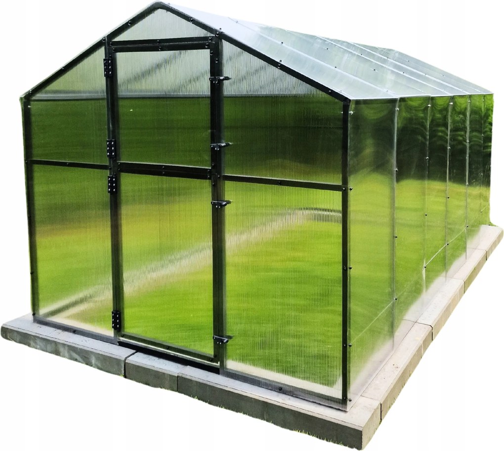 Záhradný Skleník Aluminiový 12,6 m2 Polykarbonátový Tunel 210X606 Ptf