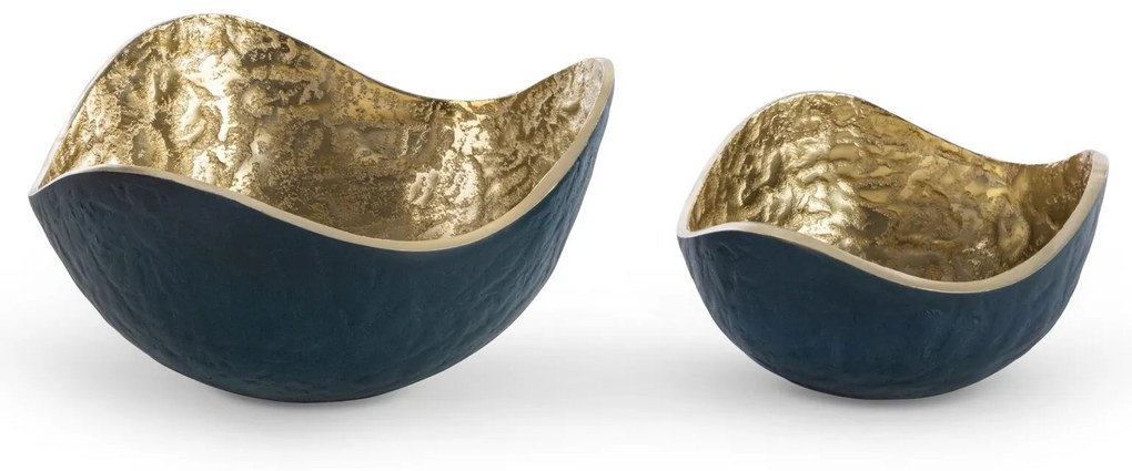 DEKORAČNÁ KOVOVÁ MISKA PEDRO3 (07) 17X17X9 CM TMAVOMODRÁ