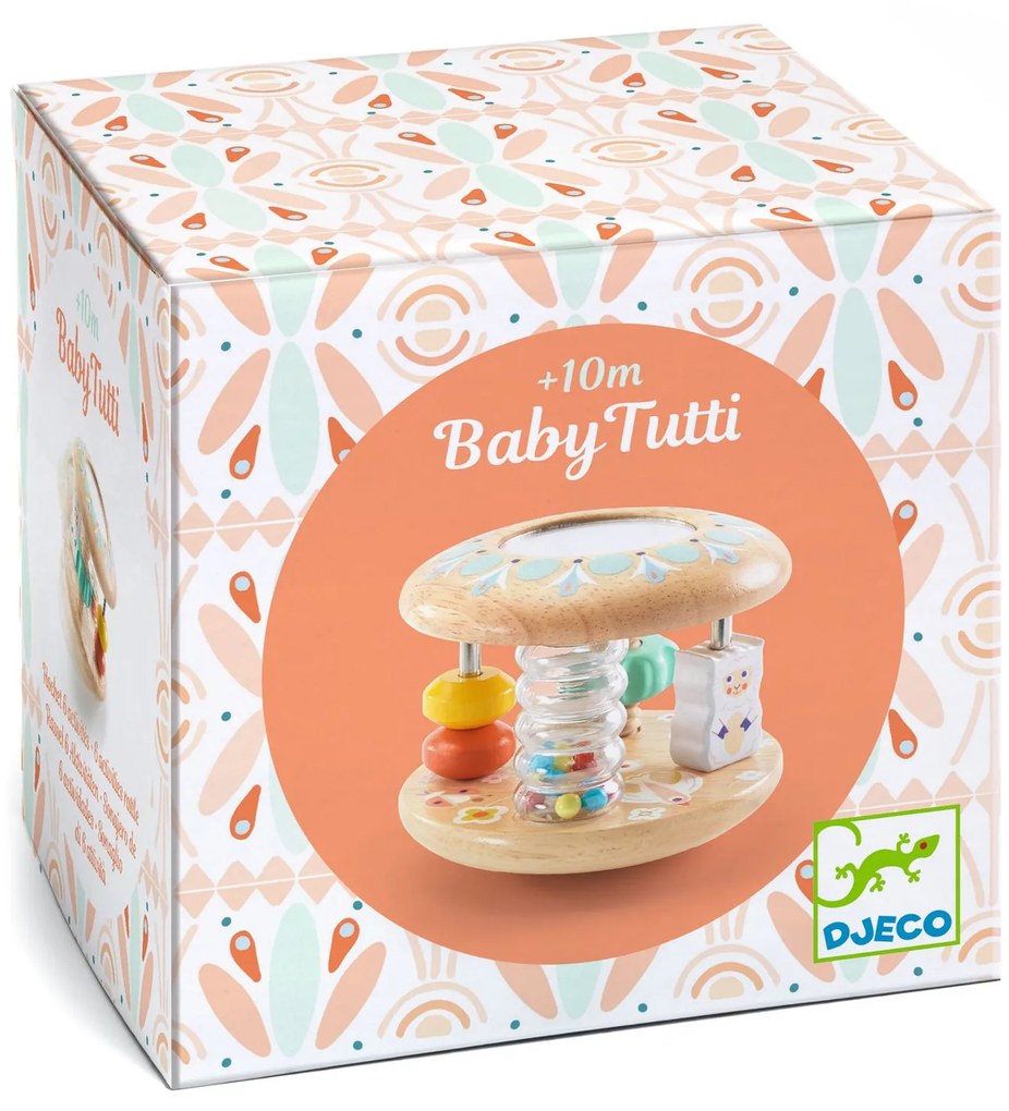 Drevená hrkálka s aktivitami