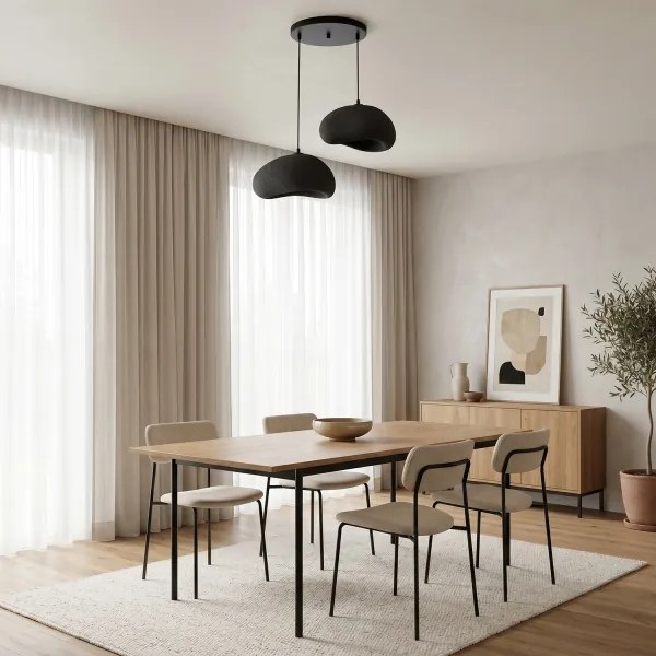Brilagi - Závesné svietidlo na lanku WABI SABI 2xE27/40W/230V pr. 60 cm čierne