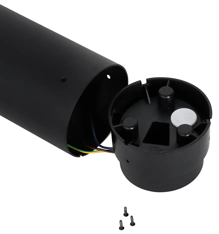 Čierna vonkajšia stojaca lampa s opálovým sklom 80 cm IP44 - Huma