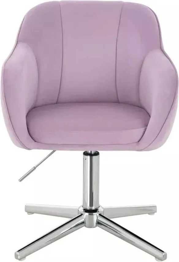 LuxuryForm DESIGN Stolička AVOLA VELUR na striebornom kríži - levanduľa