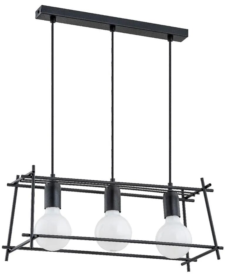 Luster na lanku NETI 3xE27/15W/230V čierna