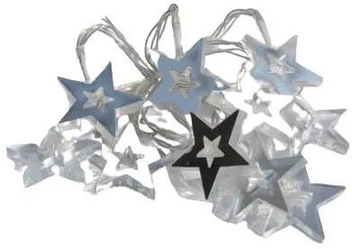 DECOLED LED světelný řetěz na baterie, 10 teple bílých diod, 1,5 m, akrylové hvězdičky