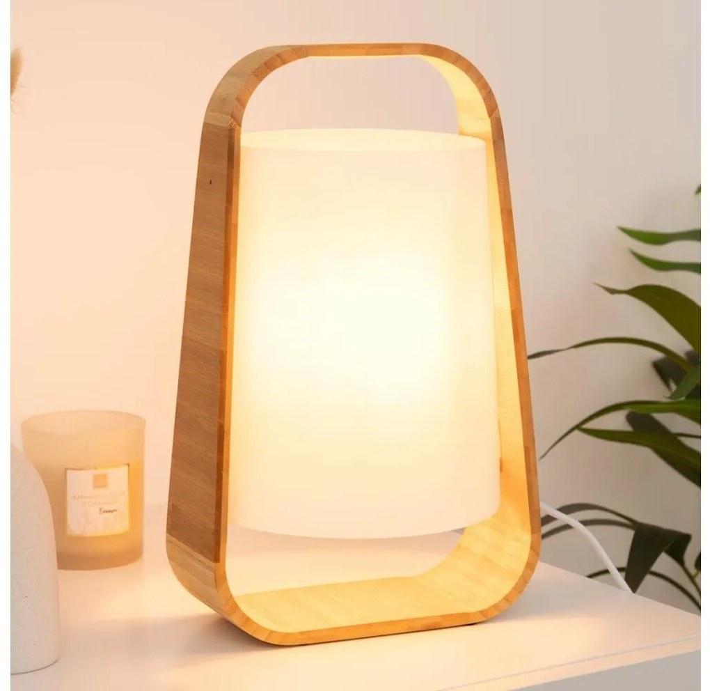 Atmosphera - Stolná lampa REX 1xE14/40W/230V bambus