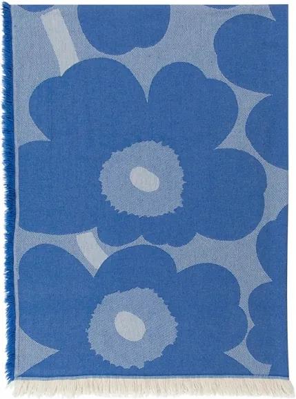 Bavlnená deka Unikko 130x180, modrá Marimekko