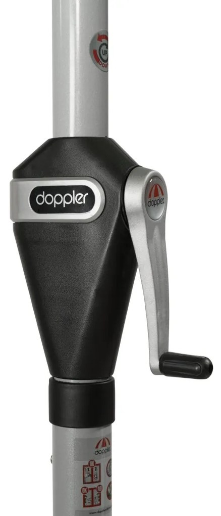 Doppler ACTIVE 210 cm - slnečník s automatickým naklápaním kľukou hnedý (kód farby 846), 100 % polyester