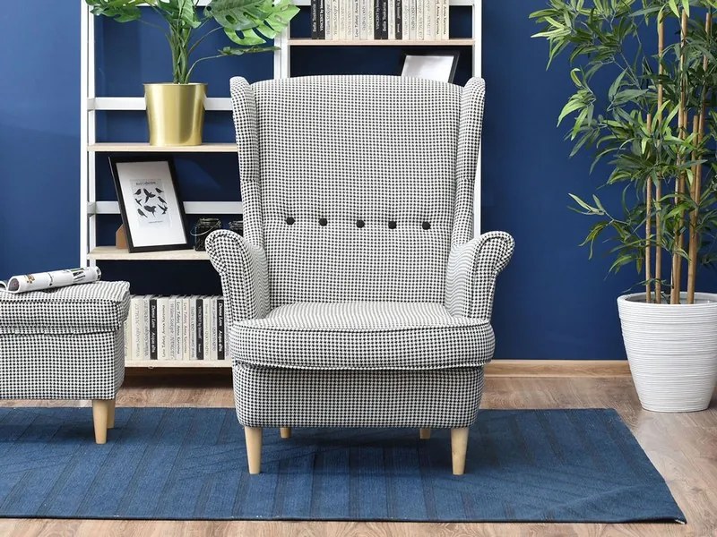 Kreslo ušiak Margis (biela). Akcia -20%. Vlastná spoľahlivá doprava až k Vám domov. 1136066