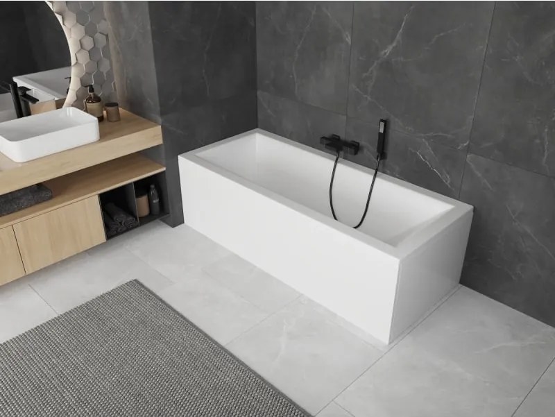 Mexen Cubik obdĺžniková vaňa 130 x 70 cm s krytom, biela - 55031307000X