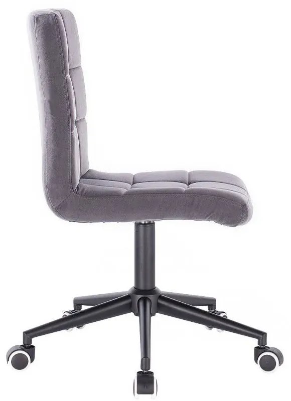 LuxuryForm DESIGN Stolička TOLEDO VELUR na čiernej podstave s kolieskami - tmavo šedá