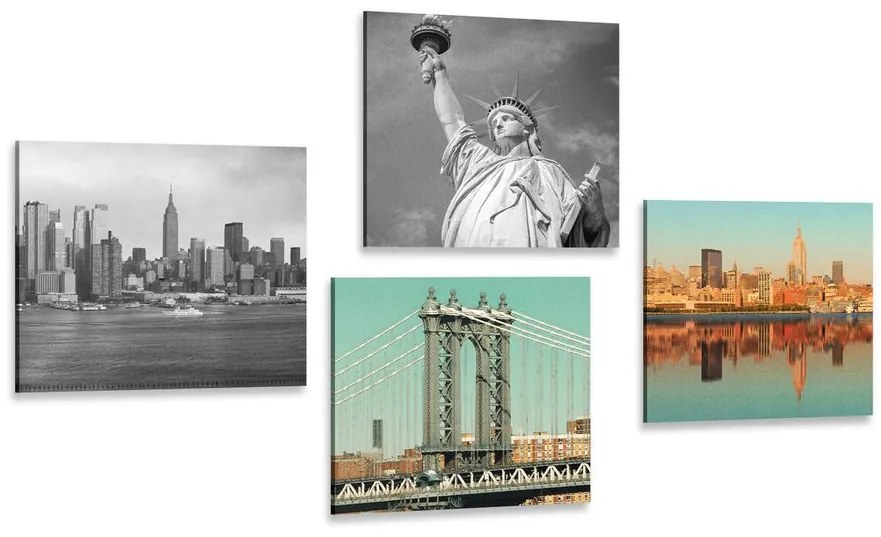 Set obrazov zaujímavá kombinácia mesta New York Varianta: 4x 60x60