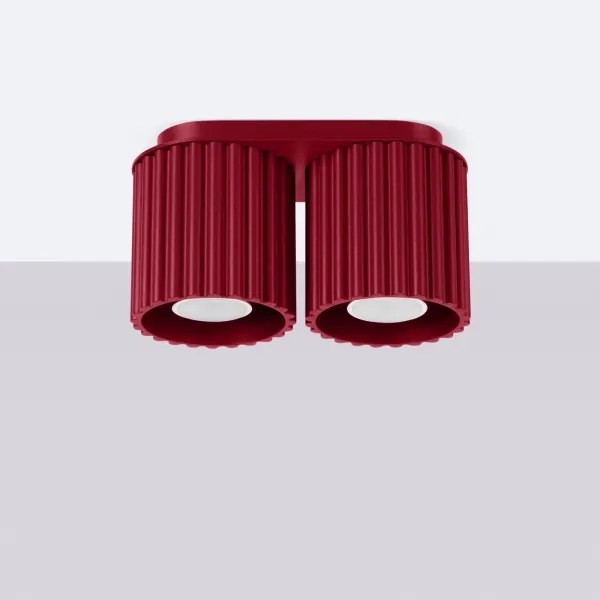 Sollux SL.1820 - Bodové svietidlo AURA 2xGU10/10W/230V červené