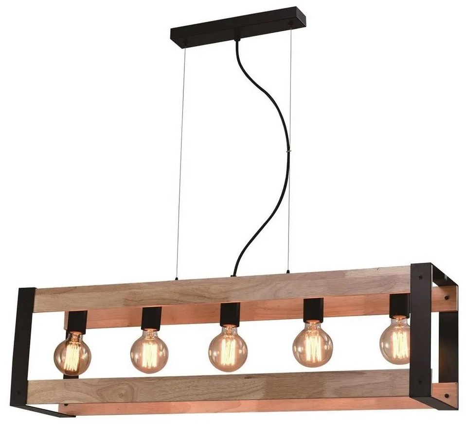 Luster na lanku VARNA 5xE27/40W/230V dub