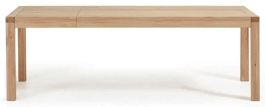 Rozkladací jedálenský stôl s prídavnou doskou v dekore duba 100x200 cm Briva – Kave Home