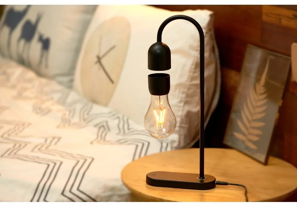 Čierna stolová lampa (výška 36,5 cm) Evaro – Gingko