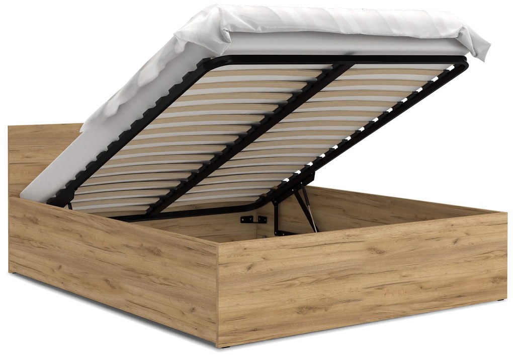 Jednolôžková posteľ s úložným priestorom Dolly - dub craft Rozmer: 200x90