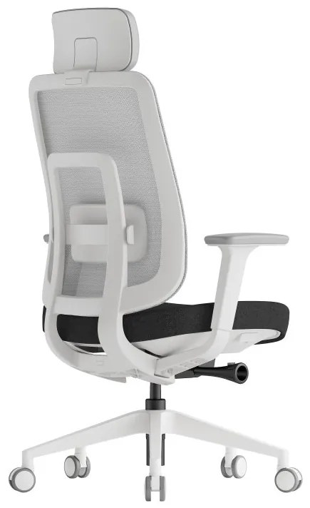 Kancelárska ergonomická stolička K42 White — sieť, látka, biela / viac farieb Modrá