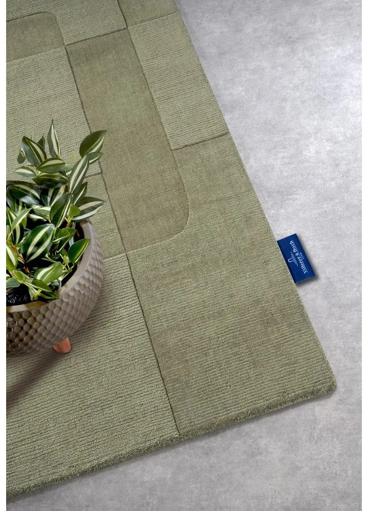 Zelený ručne tkaný vlnený behúň 80x250 cm Charlotte – Villeroy&Boch