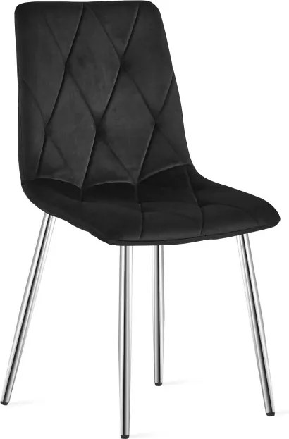 Jedálenská stolička LIBRA zamatová čierna / strieborná