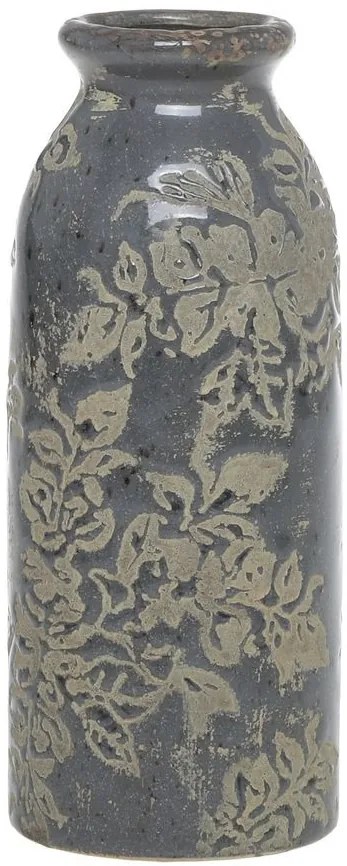 Opálová antik keramická váza s listami Antibes M - Ø 8*20 cm